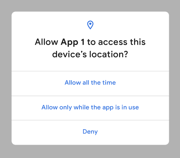 Location permission in Android Q